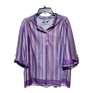 Vintage Top Notch Striped Top With Silver Lurex Size 12